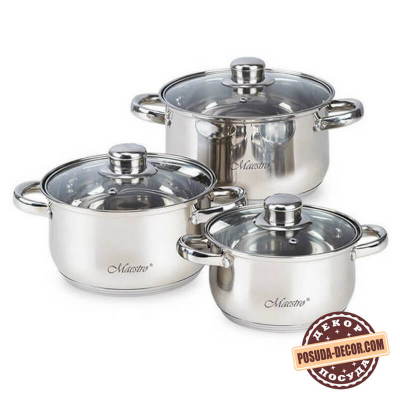 Набор кастрюль 6 пр. Maestro MR-2020-6XL Набор кастрюль 6 пр. Maestro MR-2020-6XL