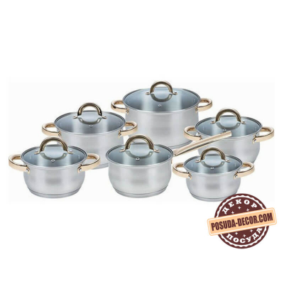Набор кастрюль 12 пр. Maestro MR-2106-12 Набор кастрюль 12 пр. Maestro MR-2106-12