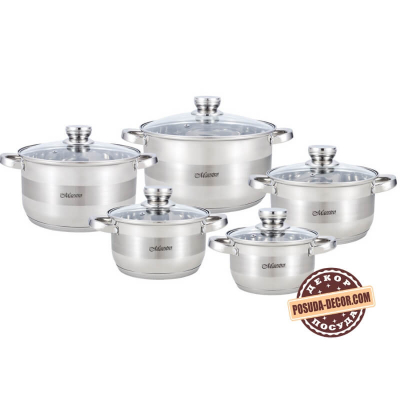 Набор кастрюль 10 пр. Maestro MR-2220-10 Набор кастрюль 10 пр. Maestro MR-2220-10