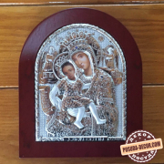 Икона Божья матерь с младенцем 19 х 15,5 см мельхиор 105HQ11185