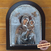 Икона Божья матерь с младенцем 25 х 20 см мельхиор 105HX7480